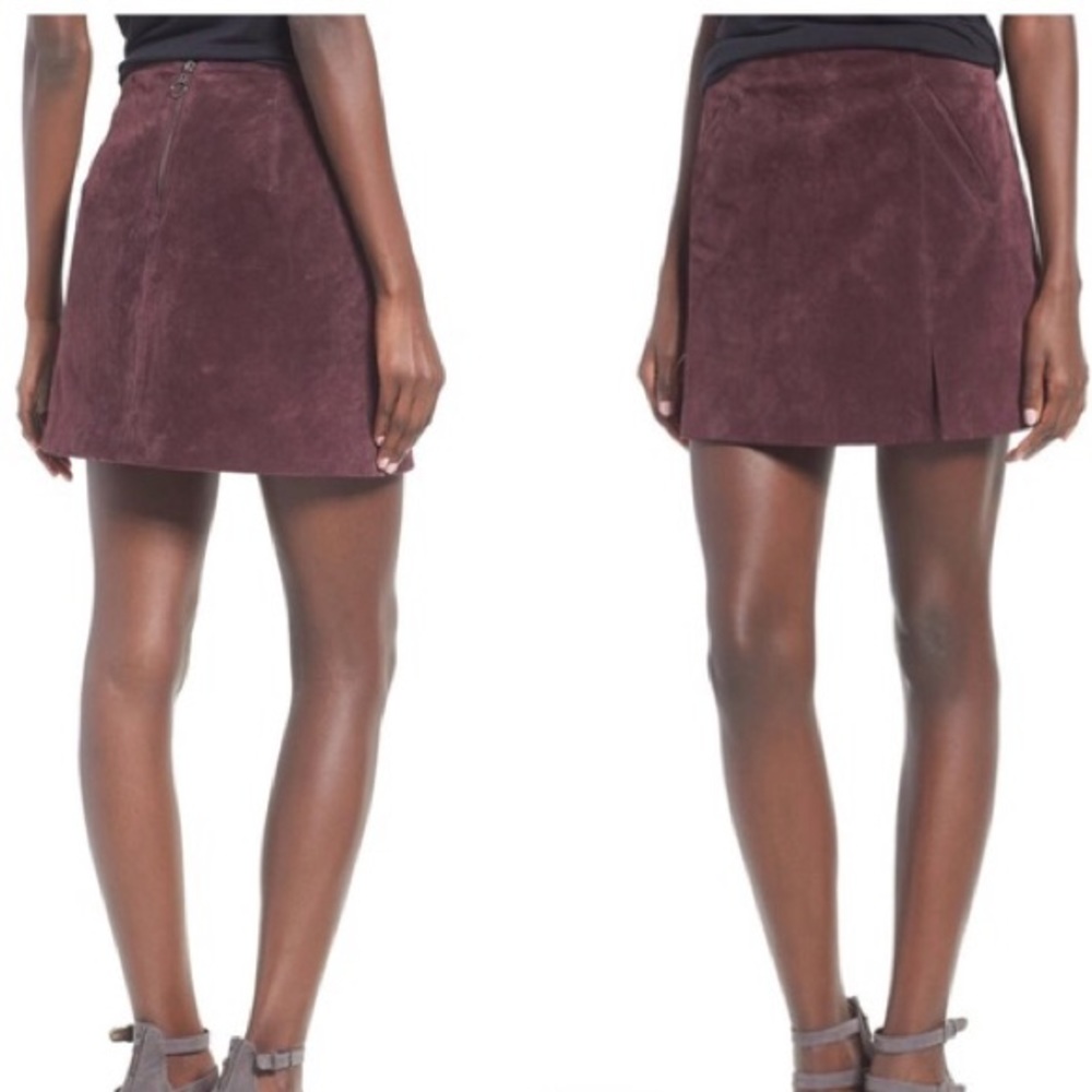 BlankNYC burgundy/purple/plum suede mini skirt